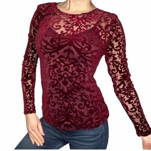Forever 21 Contemporary Holiday Burgundy Lace Med